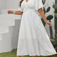 Swiss Dot Ruched Dress