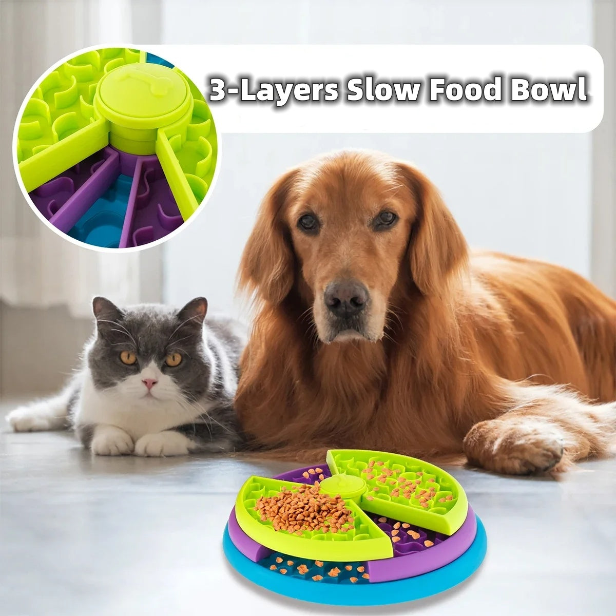 Slow Food Bowl Anti Choking Cat