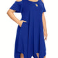 Stunning Solid Cold Shoulder Asymmetrical Hem Dress