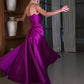 Satin Tube Top Full Skirt Dress