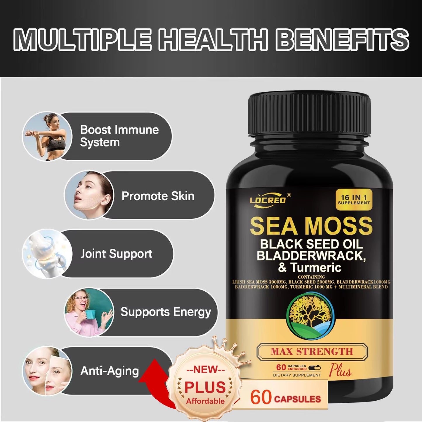 Black Seed Oil Bladder Wrack Turmeric 16-in-1 Supplements