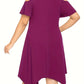 Stunning Solid Cold Shoulder Asymmetrical Hem Dress