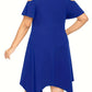 Stunning Solid Cold Shoulder Asymmetrical Hem Dress