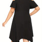 Stunning Solid Cold Shoulder Asymmetrical Hem Dress