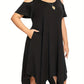Stunning Solid Cold Shoulder Asymmetrical Hem Dress